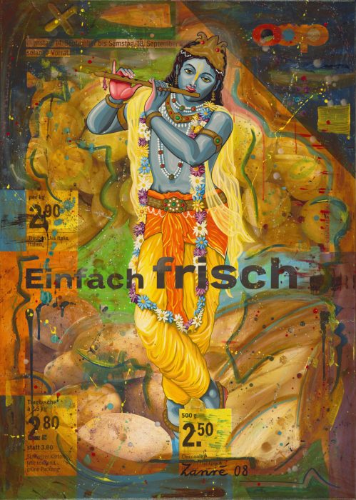 Der Flöter (von Hammeln) - 2008 - Acryl auf Coopplakat auf Leinwand aufgezogen - 129 x 92 cm