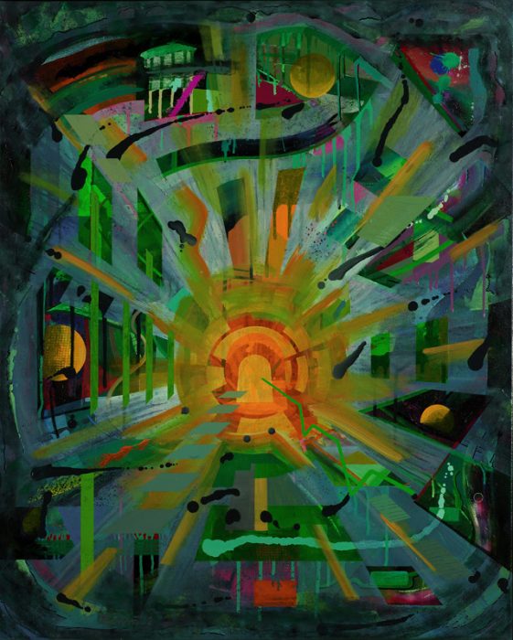 ZanRé BIld - Das Portal Nr 09 - 2002 - Acryl auf Leinwand - 100 x 80 cm