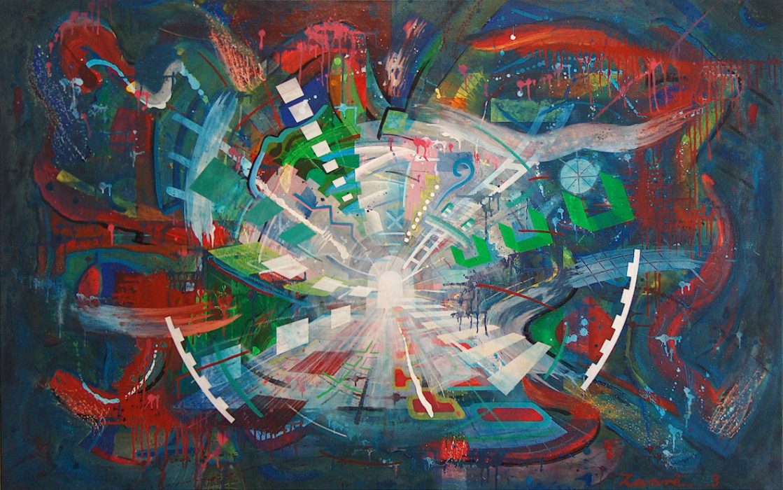 ZanRé Bild - Das Portal Nr 11 - 2002 - Acryl auf Leinwand - 100 x 160 cm - (Privatbesitz)